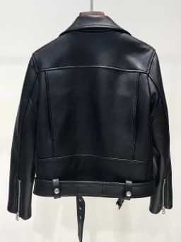 FTLZZ New Autumn Women Pu Leather Jacket Woman Zipper Belt Short Coat Female Black Punk Bomber Faux Leather Outwear
