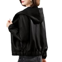 Velvet PU Leather Coat Woman 2026 New Fur Jacket Autumn Winter Hooded Loose Outerwear Slim Short Leather Jackets Ladies Outcoat