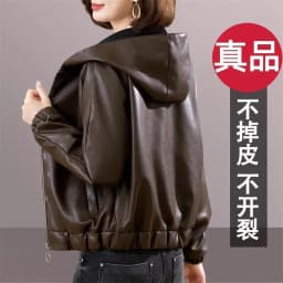 Velvet PU Leather Coat Woman 2026 New Fur Jacket Autumn Winter Hooded Loose Outerwear Slim Short Leather Jackets Ladies Outcoat