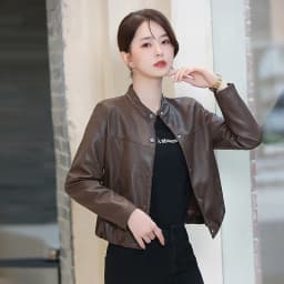 Loose Skinny Leather Jacket Women's Short Jacket 2025 Spring And Autumn New Korean Casual PU Leather Jacket Female Outwear Black