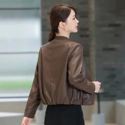 Loose Skinny Leather Jacket Women's Short Jacket 2025 Spring And Autumn New Korean Casual PU Leather Jacket Female Outwear Black