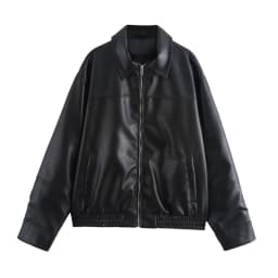 KONDALA 2026 Spring Summer Brown Business Casual Faux Leather Women Jackets Chic Valentine‘s Day Spliced Zipper Ladies Jackets