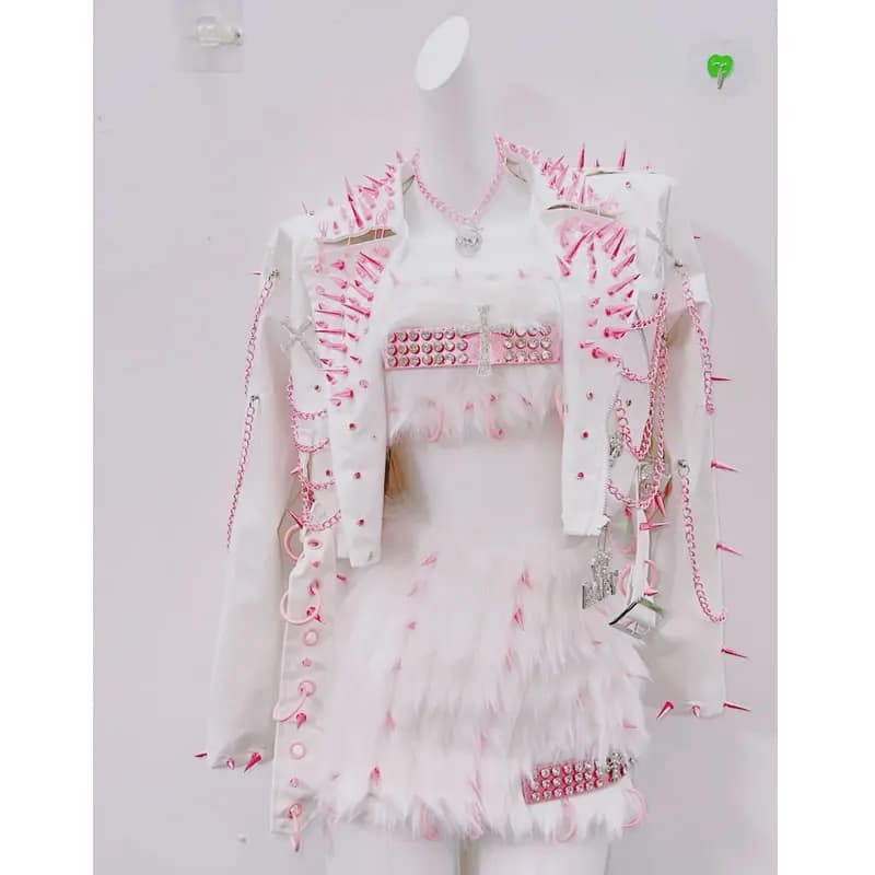 y2k Leather jacket gothic Leather Jacket gothic clothes y2k clothes CrossLeather Jacket Rivet Jacket harajuku Leather Jacket