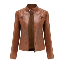 2026 New Lavender Purple Women's Long Sleeve PU Jacket, Fashion Motorcycle Leather Jackets, Red Coat, Black Outerwear.