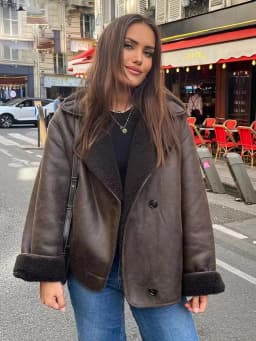 2023 Winter Women Warm Jacket Vintage Casual Solid Faux Leather Long Sleeve Coat Female Windbreaker Outwear Lapel Tops
