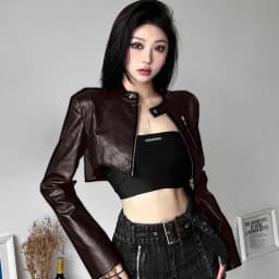 Korean Chic Short Faux Leather Jackets Women 2025 Autumn New Irregular Black Motorcycle Jacket All-Match Vintage Trend PU Coat