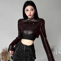 Korean Chic Short Faux Leather Jackets Women 2025 Autumn New Irregular Black Motorcycle Jacket All-Match Vintage Trend PU Coat