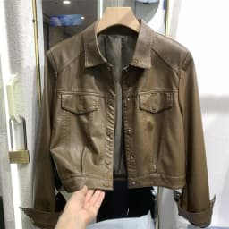 Women's Leather Jacket Short Biker Style Spring Autumn New Korean Version Fashionable Top Small Size Female Outerwear