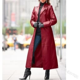 Women Autumn Winter Faux Leather Coat Long Sleeve Solid Color Turndown Collar Button Casual Fashion Warm Comfortable Regular Fit