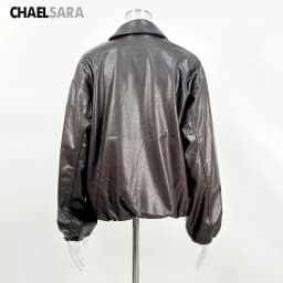 2026 New High Quality Women's Faux Leather Jacket Female Casual Brown Zip-Up PU Leather Coat Outerwear