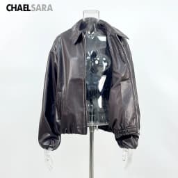 2026 New High Quality Women's Faux Leather Jacket Female Casual Brown Zip-Up PU Leather Coat Outerwear