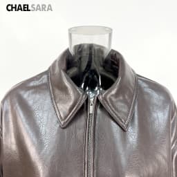 2026 New High Quality Women's Faux Leather Jacket Female Casual Brown Zip-Up PU Leather Coat Outerwear