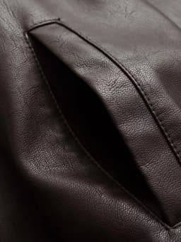 Vintage PU Leather Bomber Jackets 2025 Autumn New Ladies Zipper Lapel Long Sleeve Pocket Coat Brand Women's Loose Streetwear Hot