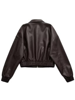 Vintage PU Leather Bomber Jackets 2025 Autumn New Ladies Zipper Lapel Long Sleeve Pocket Coat Brand Women's Loose Streetwear Hot