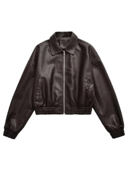 Vintage PU Leather Bomber Jackets 2025 Autumn New Ladies Zipper Lapel Long Sleeve Pocket Coat Brand Women's Loose Streetwear Hot