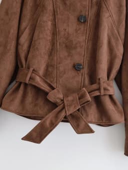 Autumn Casual Fashion Lady Streetwears Vintage Brown Suede Leather Women's Jacket Solid Loose Long Sleeved Pocket Brand Coat