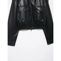 DUOPERI Women's Fashion With Pockets PU Black Jackets High Street High Neck Long Sleeves Coats Female Elegant Chic Lady Outfits