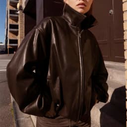 Fall New Arrival Women's Casual Fashion Leather Pilot Collar Jacket Coat High-End Feel Zipper Loose Fit Long Sleeve Zipper