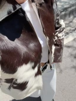 Printed Zipper Short Jacket Women Fashion Loose Pattern Full Sleeve Lapel Pockets Female Coats 2025 Autumn Street Lady Outerwear