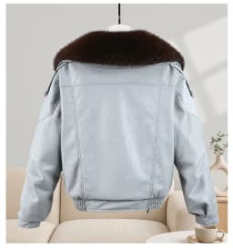 New Winter Parkas Women Leather Jacket Big Fur Collar Tooling Cotton Clothes Thicke Warm Cotton Padded Coat Female Outerwear Top