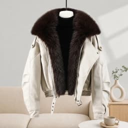 New Winter Parkas Women Leather Jacket Big Fur Collar Tooling Cotton Clothes Thicke Warm Cotton Padded Coat Female Outerwear Top