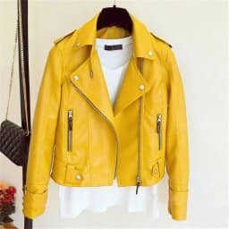 Spring Autumn Slim Lapel Leather Jacket Women Short Pu Leather Jacket Korean Ladies Locomotive Clothing Female Outerwear Tops