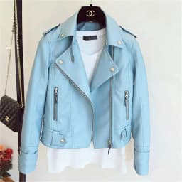 Spring Autumn Slim Lapel Leather Jacket Women Short Pu Leather Jacket Korean Ladies Locomotive Clothing Female Outerwear Tops