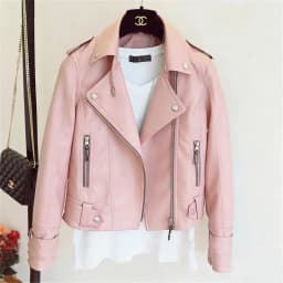 Spring Autumn Slim Lapel Leather Jacket Women Short Pu Leather Jacket Korean Ladies Locomotive Clothing Female Outerwear Tops