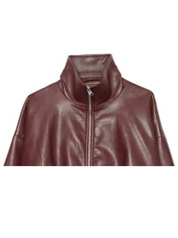 HH Vintage Women’s Cropped Faux Leather Jacket 2026 Spring Autumn Long Sleeve Stand-Collar Zip-Up Biker Style Coat Streetwear