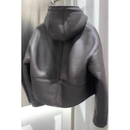 2026 New Autumn Winter Moto Lambswool Jacket Outwear Women's Wear Corner Buckle Loose Short Hooded Warm Leather Jacket Tops