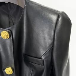 Fashion designer's new socialite women's snail button slim fit leather jacket windproof jacket motorcycle waterproof jacket