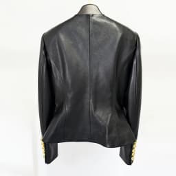 Fashion designer's new socialite women's snail button slim fit leather jacket windproof jacket motorcycle waterproof jacket