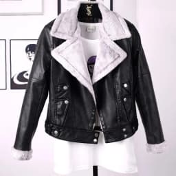 Short Women's Leather Jacket New Autumn/Winter Plus Velvet Thickened Western Style PU 2025 Suit Collar Coat