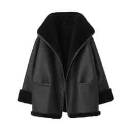 Korean Imitation Lambskin Long Sleeve Fur One-Piece Jacket Women's Overcoat Winter New Warm Loose Motorcycle Collar Leather Coat