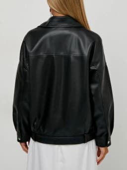 Ailegogo Streetwear Women Moto Biker Loose Black Pu Faux Leather Jacket Spring Autumn Female Zipper Belt Coat Outwear