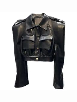 DEAT Streetwear Pocket PU Leather Black Coat For Women Long Sleeve Single Breasted Lapel Jacket 2024 Autumn New Female 11XX5280
