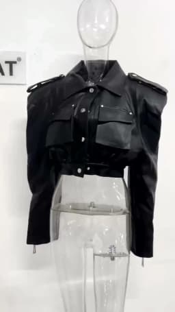 DEAT Streetwear Pocket PU Leather Black Coat For Women Long Sleeve Single Breasted Lapel Jacket 2024 Autumn New Female 11XX5280