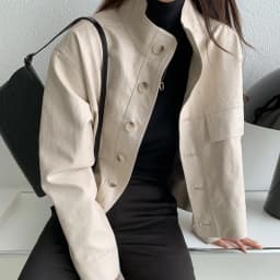 ZURICHOUSE Simple Wild Single Breasted Leather Jacket Women Fashion Stand Collar Loose Casual Faux Leather Locomotive Coat