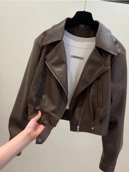 American Style Short Motorcycle Jacket Women's Autumn Winter New Design Zipper Slim Fit Leather Coat Sexy Girl Retro Style