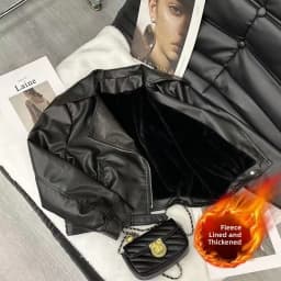 American Style Short Motorcycle Jacket Women's Autumn Winter New Design Zipper Slim Fit Leather Coat Sexy Girl Retro Style