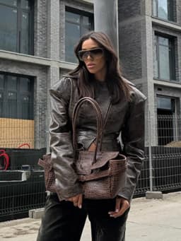 Street Women's Short Leather Jacket Slim Waist Cinched Lapel Long Sleeve Zipper Female Coat 2026 Autumn Lady Fashion Jackets