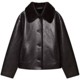 Double-Sided Fake Leather Jacket Women's Loose Versatile New Winter Outerwear Fashionable European Style Long Sleeve Button C...