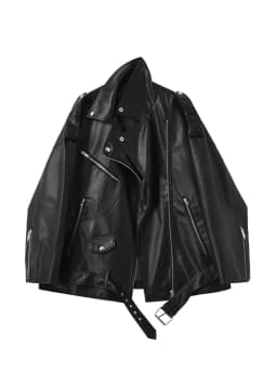 FTLZZ Spring Autumn Faux Leather Jackets Women Loose Casual Coat Female Drop-shoulder Motorcycles Locomotive Outwear With Belt