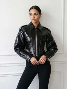 Fashion Coated Cinched-waist Leather Jacket Women Retro Lapel Full Sleeve Zipper Fishbone Coats Lady Autumn Highstreet Coat 2026