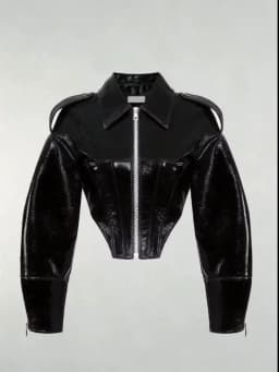 Fashion Coated Cinched-waist Leather Jacket Women Retro Lapel Full Sleeve Zipper Fishbone Coats Lady Autumn Highstreet Coat 2026
