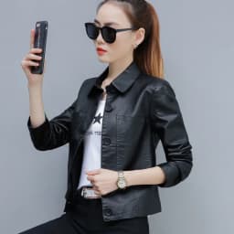 Pu Motorcycle Leather Coat Women's 2026 Spring Autumn New Hong Kong Style Chic Jacket Short Loose Fashion Wild Leather Jackets