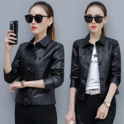 Pu Motorcycle Leather Coat Women's 2026 Spring Autumn New Hong Kong Style Chic Jacket Short Loose Fashion Wild Leather Jackets
