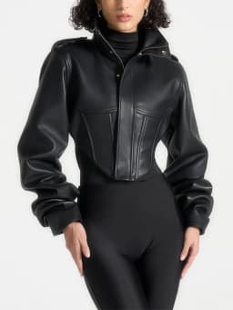 Women's Vintage Washed Faux Leather Jacket Cropped Stand Collar PU Moto Jackets Coat Y2K Retro Streetwear Fashion Lady Outerwear
