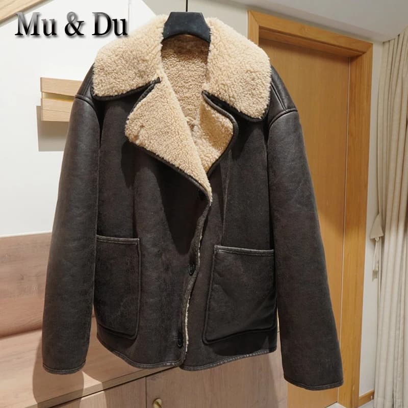 Original Winter Jacket Women's Black Faux Leather Jacket Warm Streetwear Outwear Elegant Warmth Coat Ladies Jackets Coat Tops