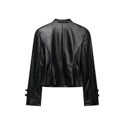 Faux Leather Jackets Women's Black Long Sleeve Pu Faux Jackets With Button Outwear 2026 Streetwear Vintage Coat Woman Jacket Top